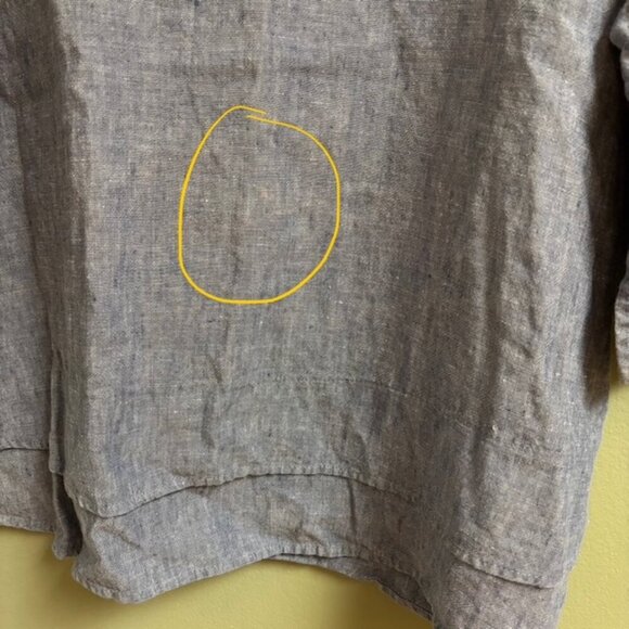 Chalet Womens Tunic Top Size L Blue Linen Boxy Lagenlook Bohemian Minimalist USA - Picture 11 of 11